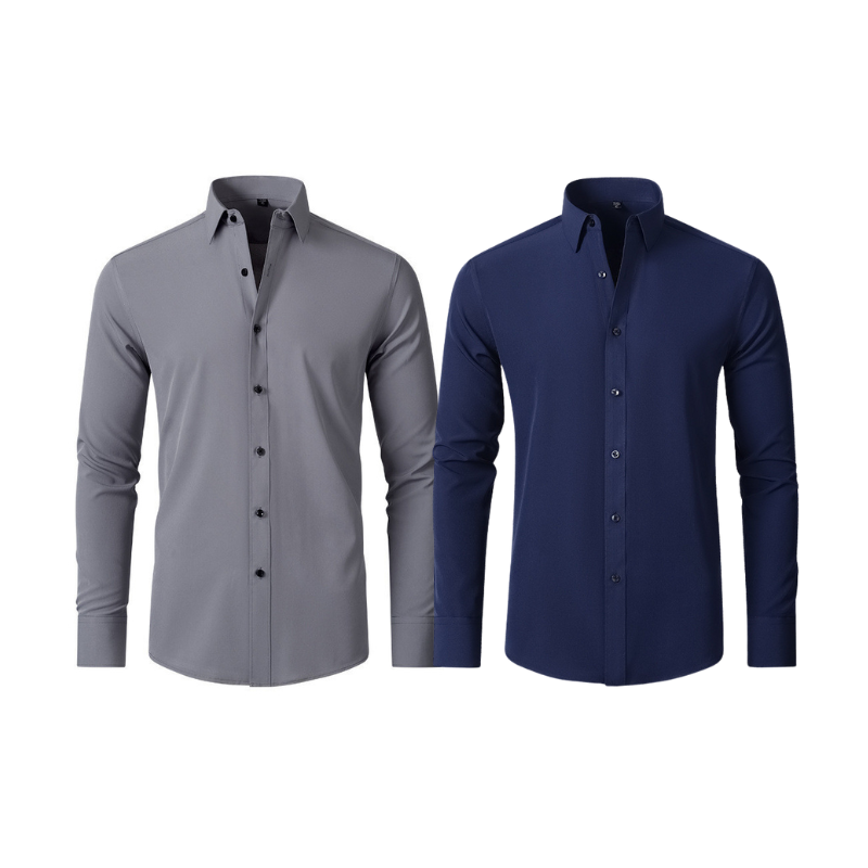 Pague 1 Leve 2 |  Camisa Social Ultra Tech Italian + Brinde Relogio Casual Luxo