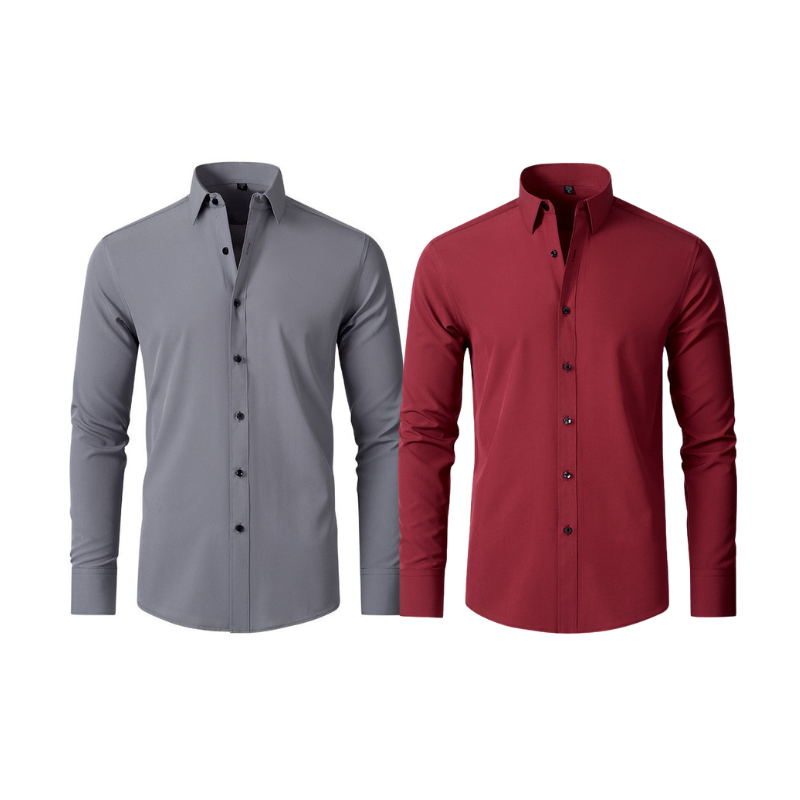 Pague 1 Leve 2 |  Camisa Social Ultra Tech Italian + Brinde Relogio Casual Luxo