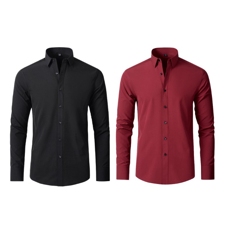 Pague 1 Leve 2 |  Camisa Social Ultra Tech Italian + Brinde Relogio Casual Luxo