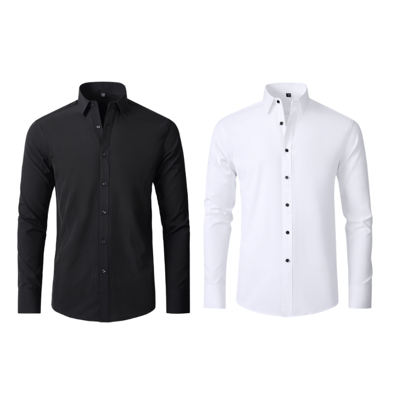 Pague 1 Leve 2 |  Camisa Social Ultra Tech Italian + Brinde Relogio Casual Luxo