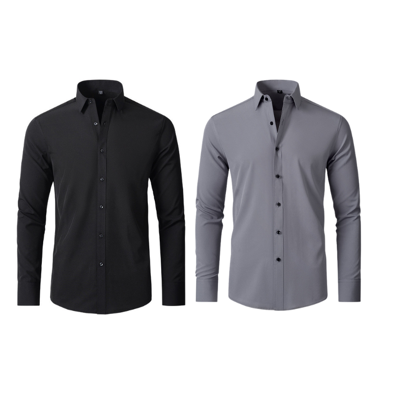 Pague 1 Leve 2 |  Camisa Social Ultra Tech Italian + Brinde Relogio Casual Luxo