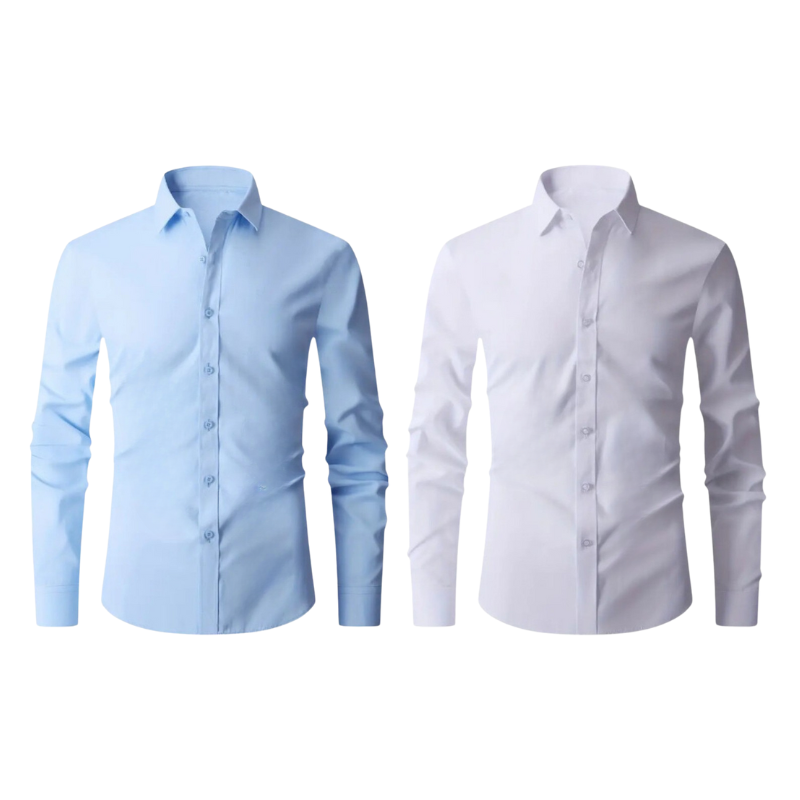 Pague 1 Leve 2 |  Camisa Social Ultra Tech Italian + Brinde Relogio Casual Luxo