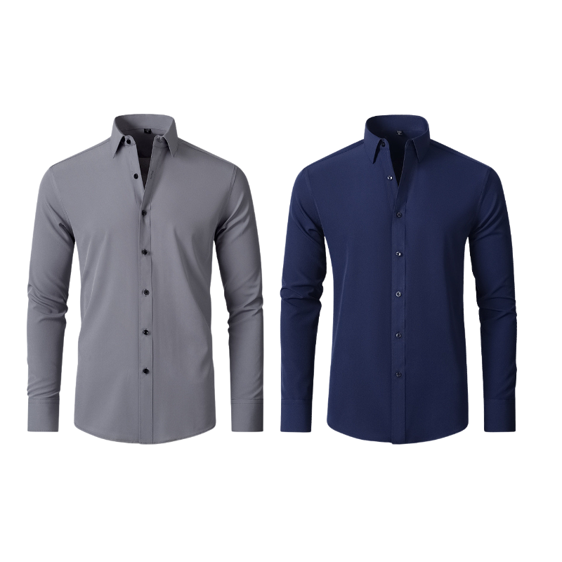 Pague 1 Leve 2 |  Camisa Social Ultra Tech Italian + Brinde Relogio Casual Luxo