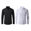 Pague 1 Leve 2 |  Camisa Social Ultra Tech Italian + Brinde Relogio Casual Luxo