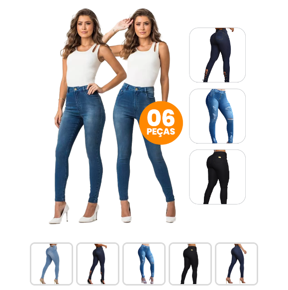 KIT 4 CALÇAS LIPO JEANS MODELADORAS - [DIRETO DE FÁBRICA]