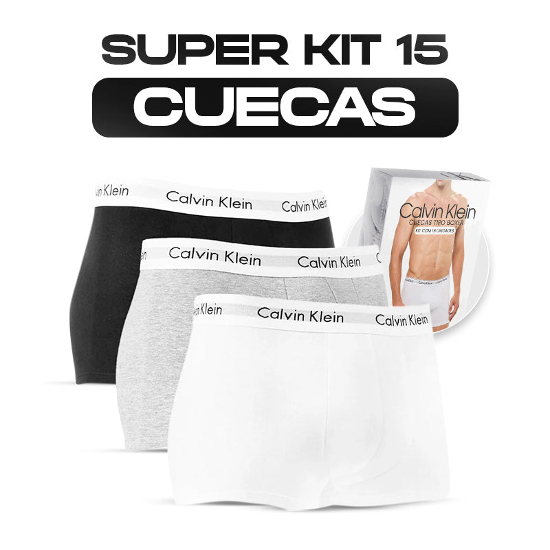 Super Kit Cueca Boxer CK - Compre 5 Leve 15