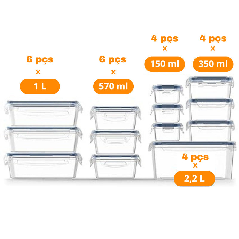 Goodlock™ - Kit 24 Potes Herméticos + Brindes Exclusivos [ÚLTIMAS UNIDADES]