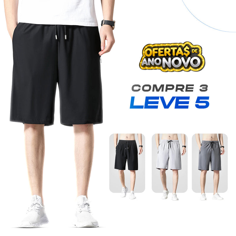 [KIT 5 SHORTS] - Bermudas Esporte Fino Summerlast em Seda Gelo