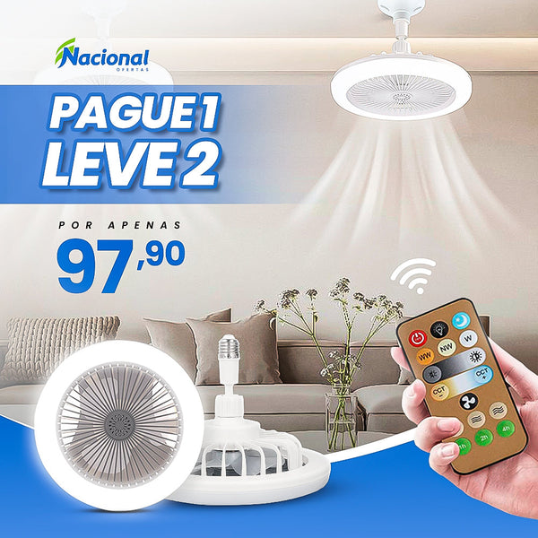 (COMPRE 1 LEVE 2) Luminária LED com Ventilador | FanMaster®